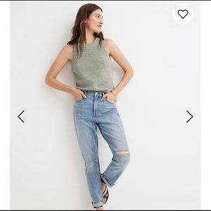 Madewell-The high-rise slim crop boyjean